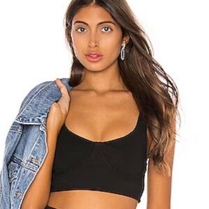 Superdown Black Crop Top